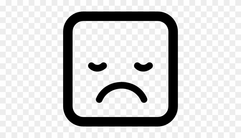 Sad Sleepy Emoticon Face Square Vector - Square Sad #882541
