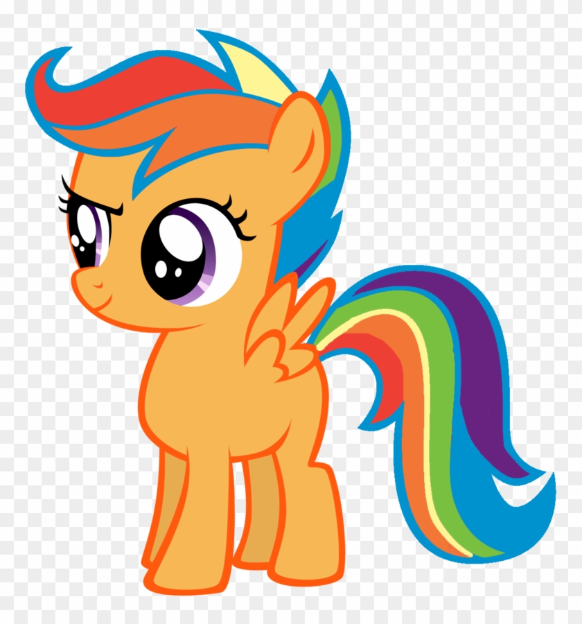 Scootaloo With Rainbow Dash Mane By Cityponie - My Little Pony Recolors #882650