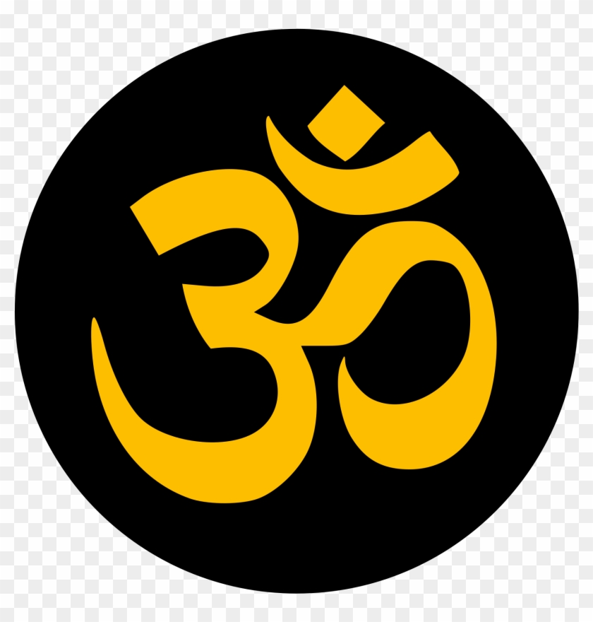 Aum Om Gold Circle Black - Om #882792