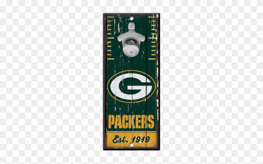 Green Bay Packer Bottle Opener Wood Sign 11"h 2 Pc - Green Bay Packers Bottle Opener #882931