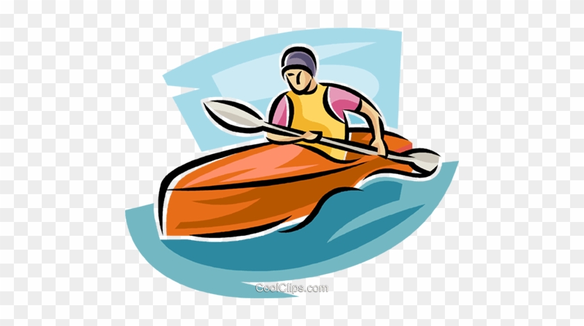 Kayaker In Rapids Royalty Free Vector Clip Art Illustration - Kayaker In Rapids Royalty Free Vector Clip Art Illustration #883030