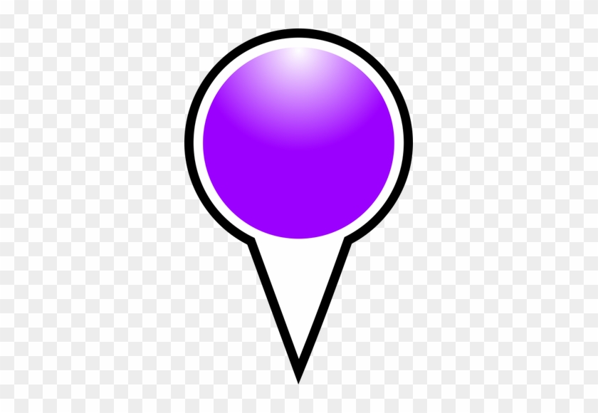 Map Pointer Purple Color Vector Illustration - Black And White Globe #883366