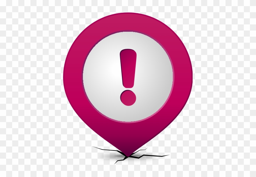 Location Map Pin Attention Purple - Attention Icon Purple #883370