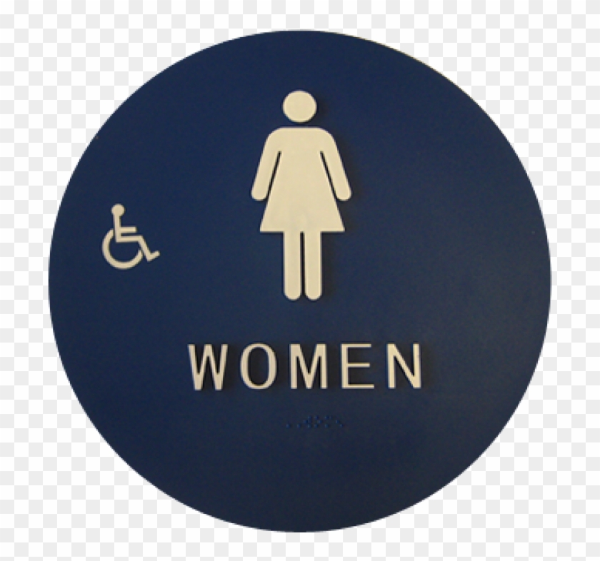 Royal Blue "ada" 12" Rd - Women Restroom Sign #883468
