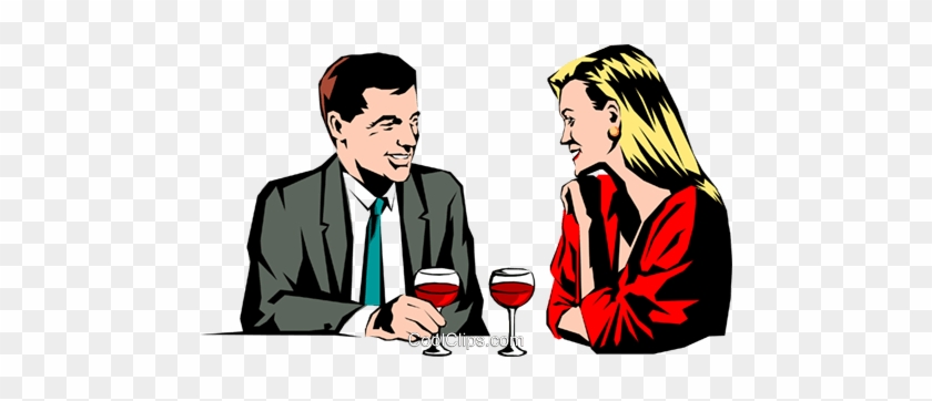 Couple Having Drinks Royalty Free Vector Clip Art Illustration - Illustration #883496