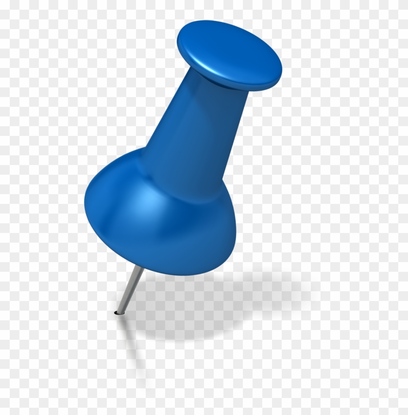 Thumbtack Png Blue Thumb Tack Angled Right - Blue Push Pin Png #883688