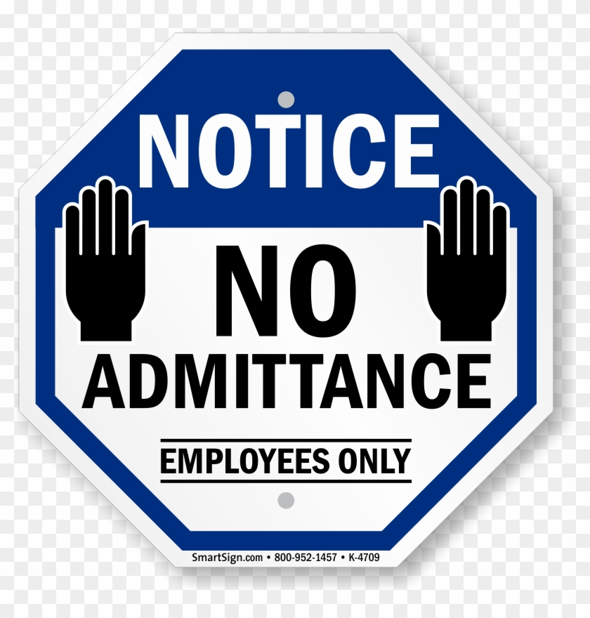 Employees Only Sign - Smartsign Caution: No Admittance, Plastic Sign, 10" #883705