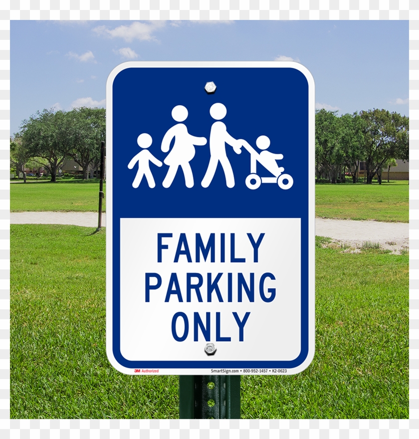 Family Parking Only Sign - Public Parking (with Right Arrow) Sign, 18" X 18" #883776