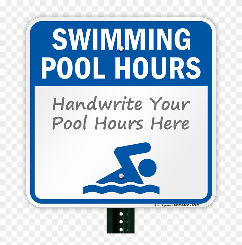 Swimming Pool Hours Blank Write-on Sign - Swimmingpoolsigns Swimming Pool Hours - Dawn To Dusk #883780