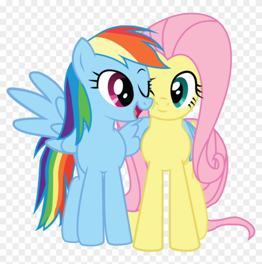 Rainbowdash N Fluttershy Snuggle By Genixdk - Rainbow Dash Hugs Fluttershy #883972