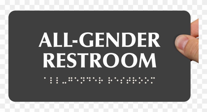 All-gender Restroom Sign With Braille - Restroom Sign #883971