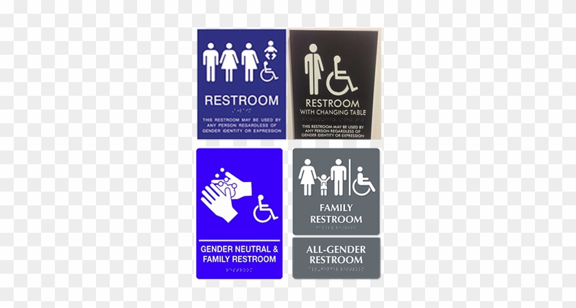 Examples Of Gender-neutral Bathroom Signs For Family - Cadeirante #884020