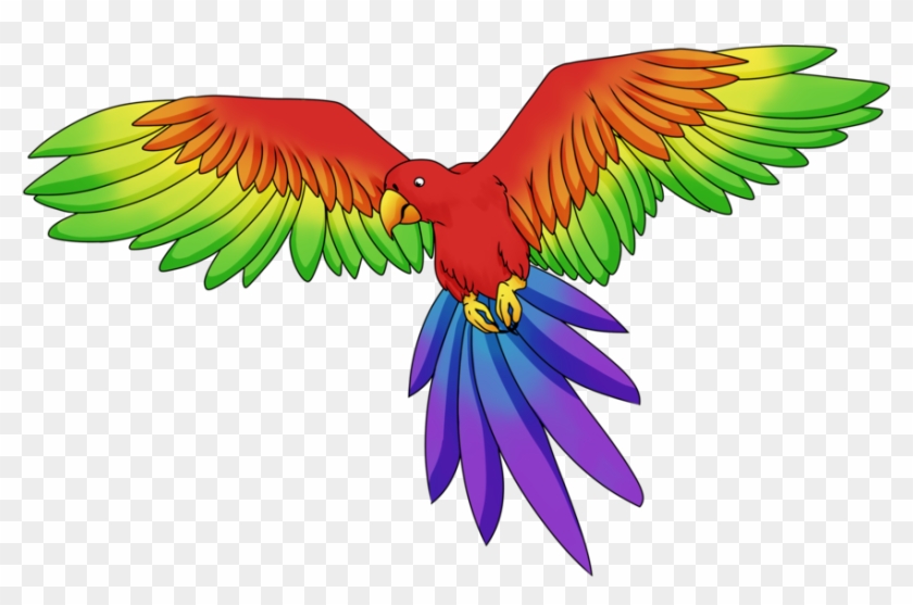 Parakeet Clipart Rainbow - Rainbow Parrot Clipart #884097