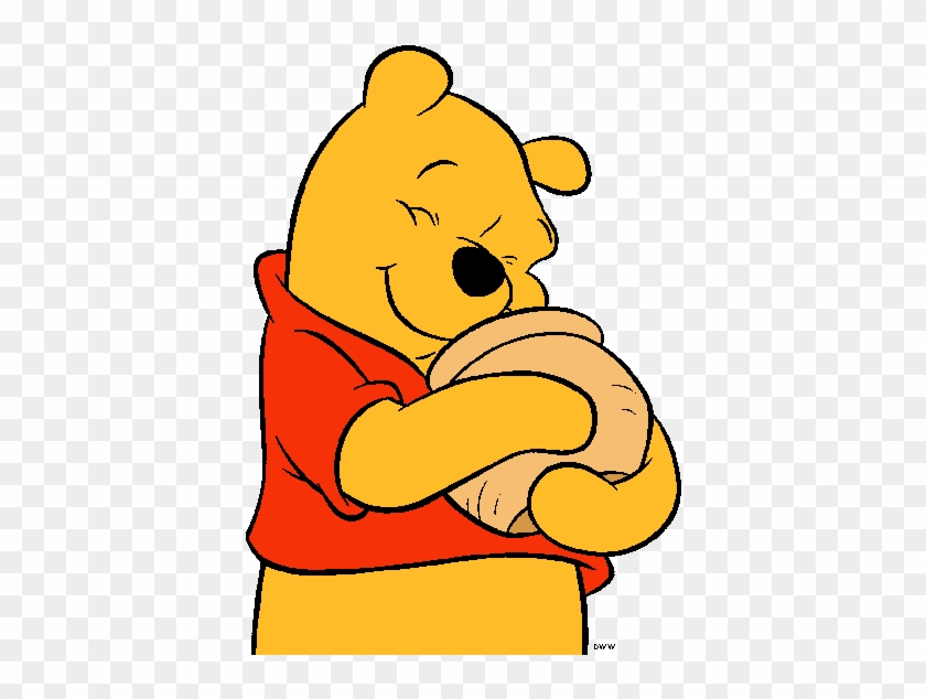 Winnie Yawning, Stretching Winnie Hugging Honey Pot - Winnie The Pooh Hugging Honey #884153