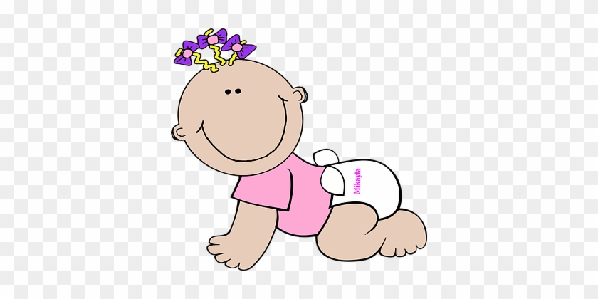 Baby, Crawling, Smiling, Child, Cute - Baby In Diaper Cartoon - Free  Transparent PNG Clipart Images Download