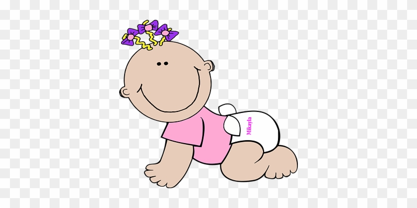 Baby, Crawling, Smiling, Child, Cute - Baby In Diaper Cartoon #884171