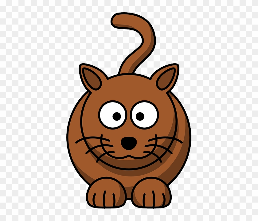 Baby, Cat, Brown, Face, Cartoon, Big, Mammals - Cartoon Cat Jpg #884185