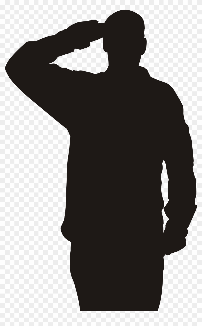 Salute Soldier Military Respect Clip Art - Saluting Soldier Png #884253