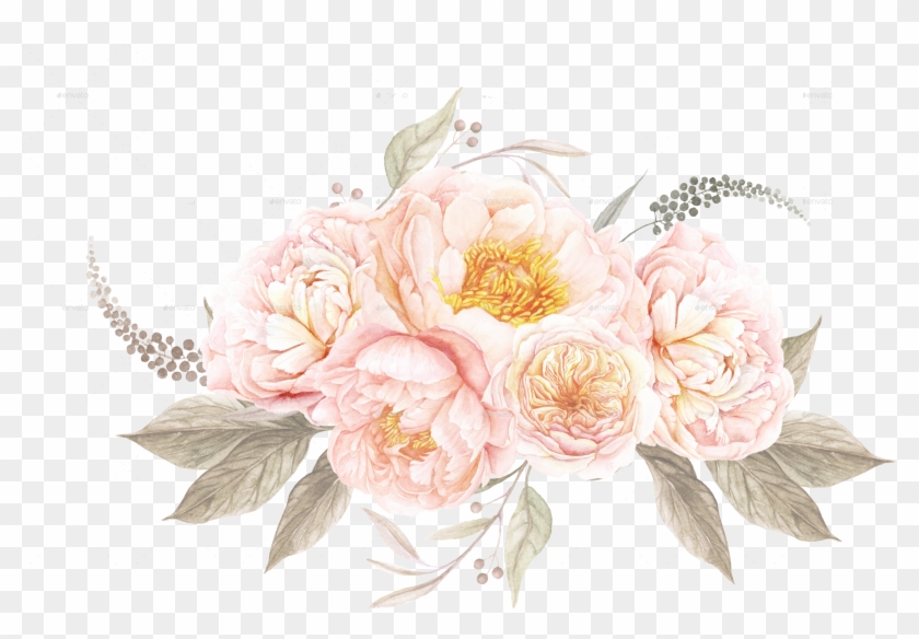 Vintage Flower Clipart Transparent - Vintage Watercolor Flowers Png #884306