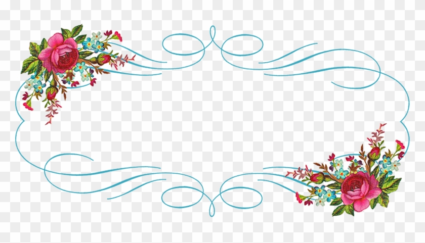 Free Digital Vintage Flower Frame And Border - Vintage Label Banner Png #884442