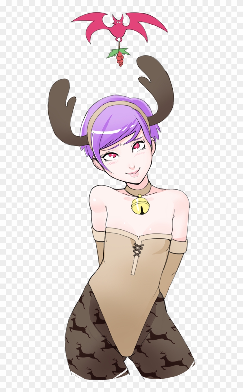 1girl Animal Costume Antlers Arms Behind Back Bare - Cartoon #884479