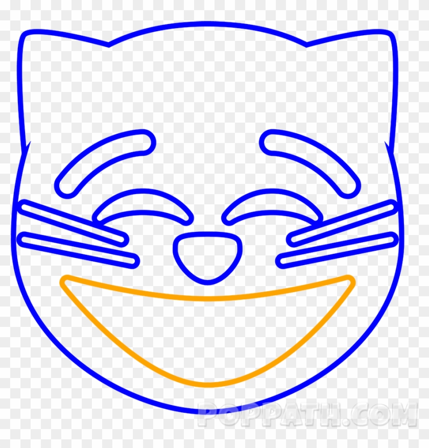 Next Draw A Straight Line And Curve It Upwards From - Draw A Cat Emoji #884522