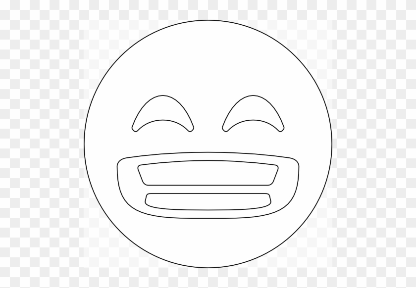 Emoji Grinning Face With Smiling Eyes Coloring Pages - Circle #884574