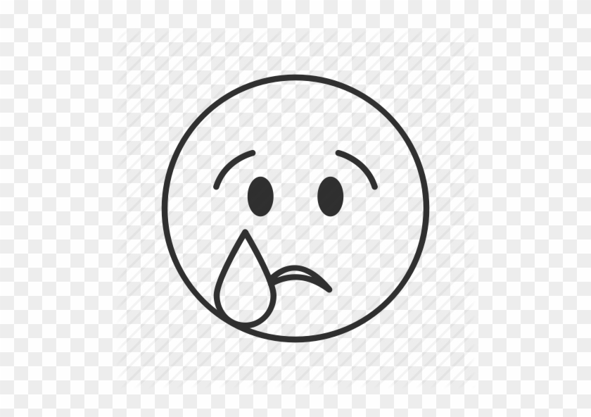 Sad Face Emoji Icons - Sad Emoji Black And White #884599