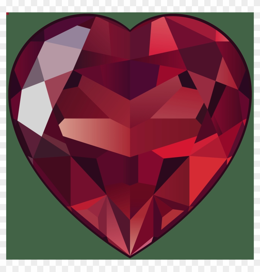 Oval Ruby Stone Transparent Png Ruby Gemstone Clipart - Diamond Heart Red #884714