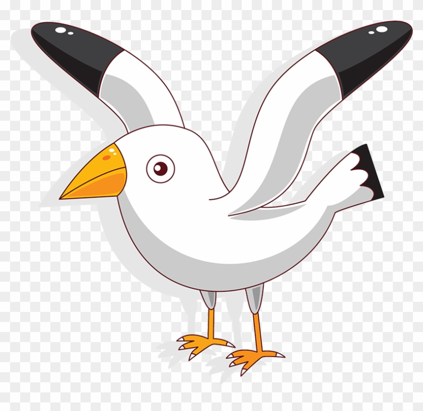 Cartoon White Seagull - Gulls Cartoon #884924