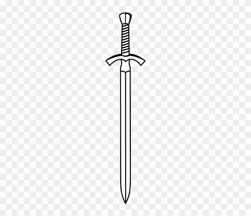 Katana Clipart Simple - Sword Black And White #884972