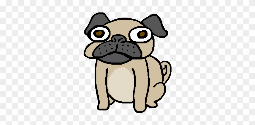 A Pug Named Hamburger By Funymony - Cartoon Pug Transparent Pixel #884992