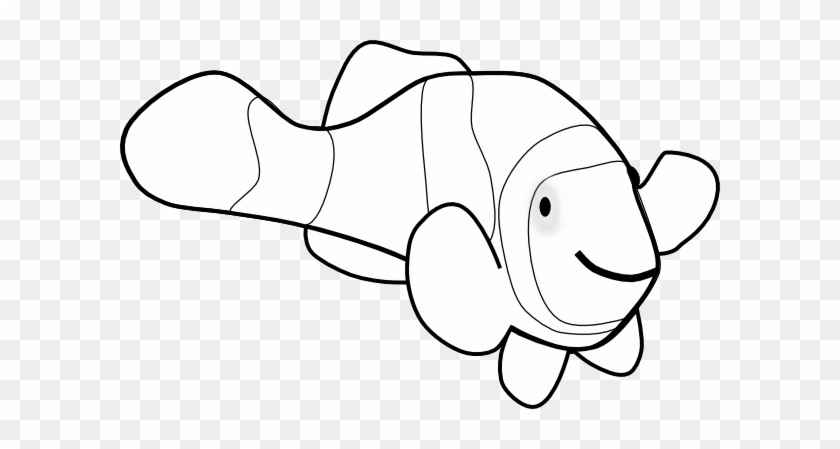 Clownfish Clown Fish Outline Clip Art At Vector Clip - Clip Art #885568