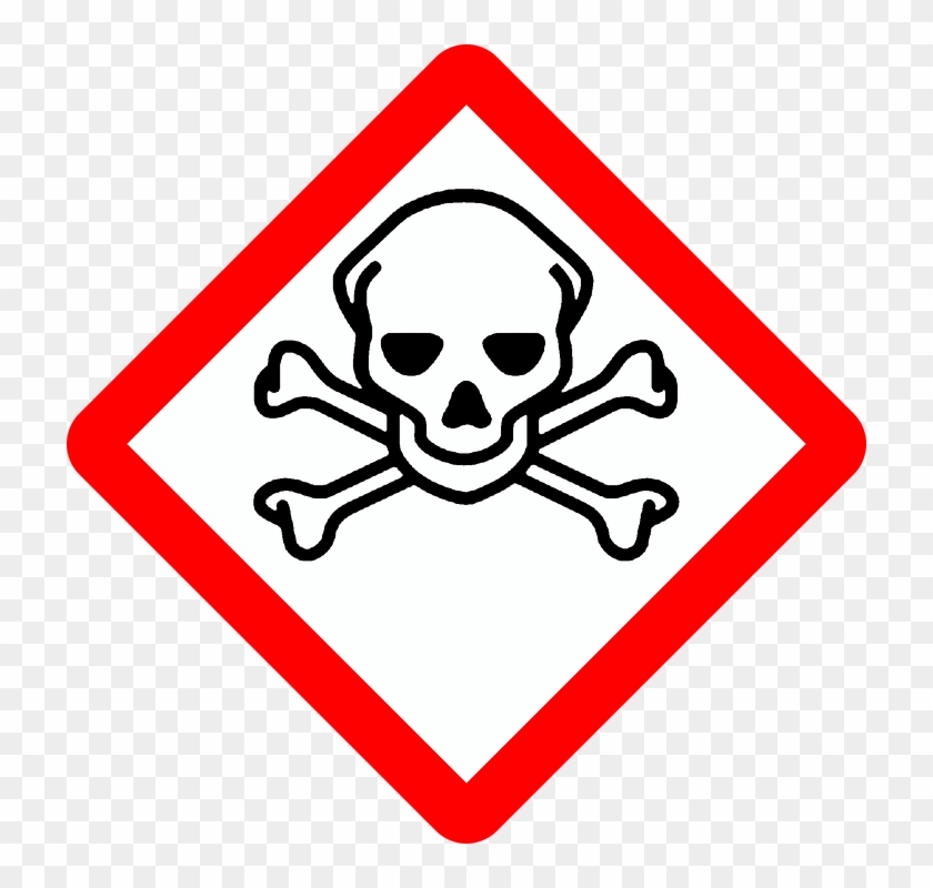 Sign, Warning, Symbol, Osh, Threat, No Background, - Ghs Pictogram Labels - Skull And Crossbones, 2 X 2" #885848