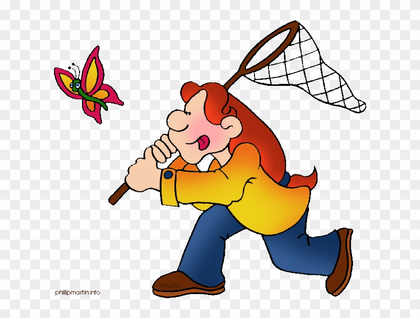 Catching Butterfly Cliparts - Butterfly Net Clipart - Free