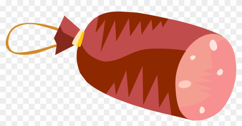 Vector Illustration Of Cold Cuts Salami Cured Sausage - Wurst Clipart #886044