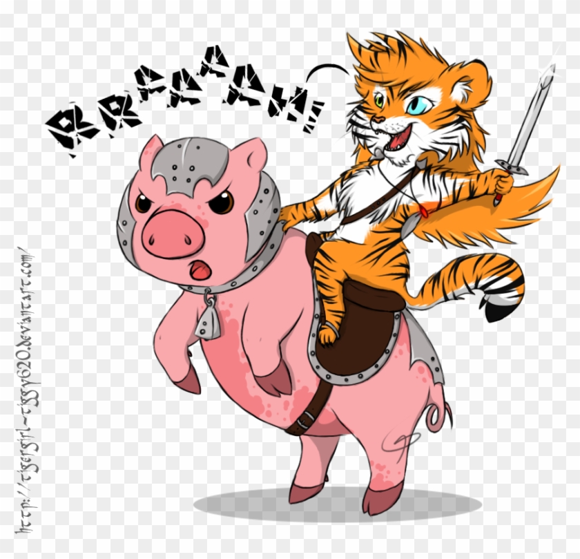 Free Anime Chibi Tiger - Tiger Riding Pig #886338