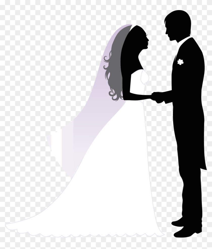 Wedding Invitation Marriage Bridegroom - Silhouette Of A Married Couple #886498
