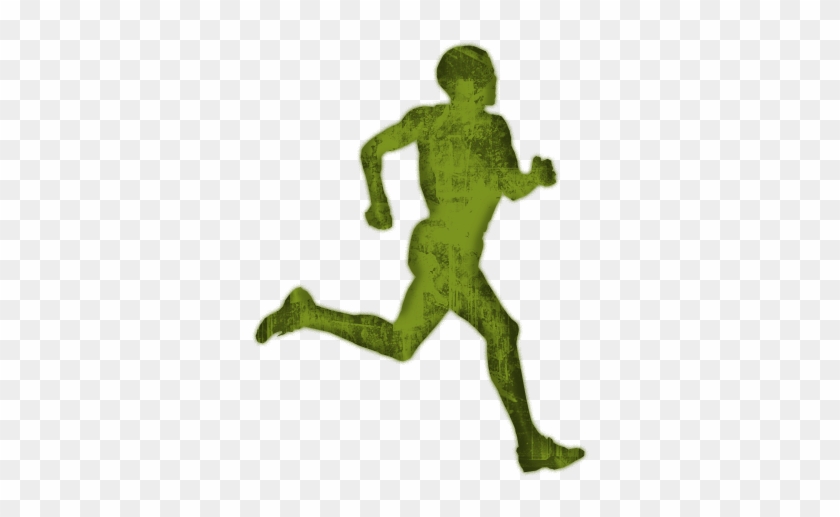 Green Running Man Icon Clipart - Black And White Runner #886543