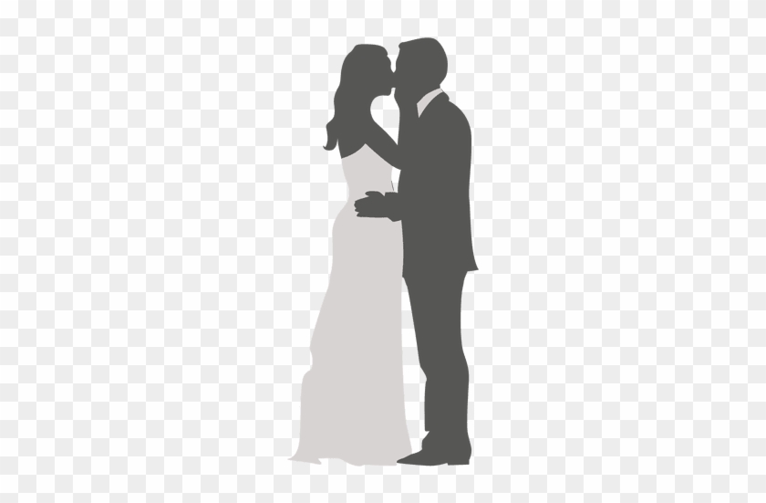Romantic Wedding Couple Kissing - Pareja Besandose Png #886573