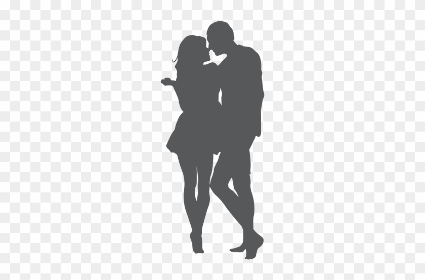 Romantic Kissing Lover Silhouette - Casal Apaixonado Desenho Png #886575