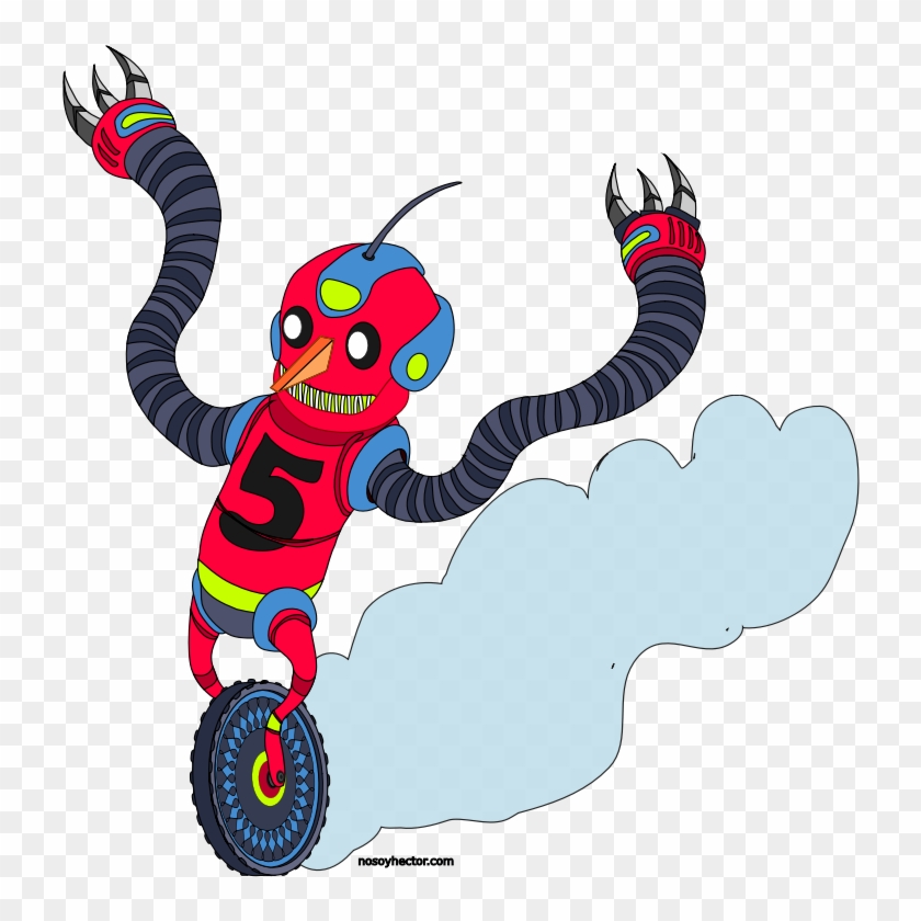 Clipart - Running Robot - Robot Con Una Rueda #886582