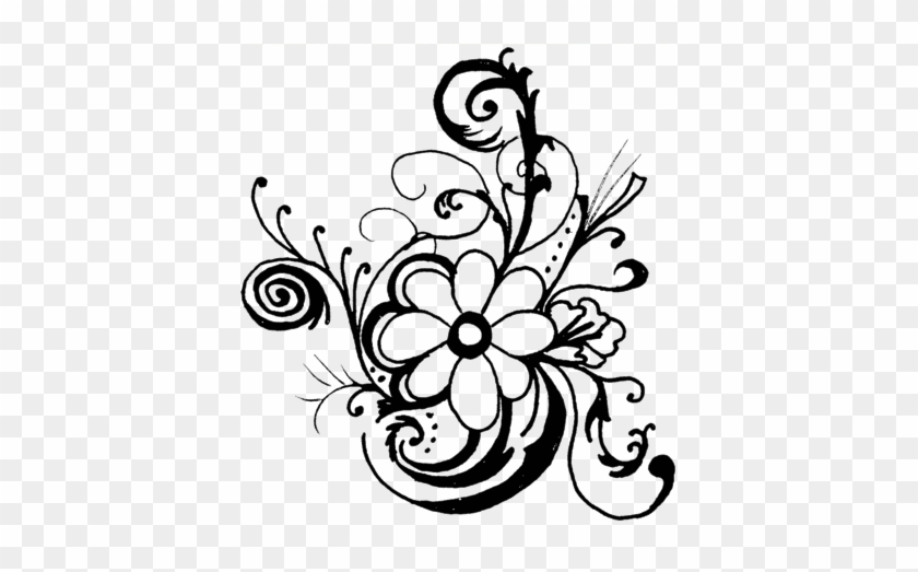 Flowers Clip Art Black And White Border #886624