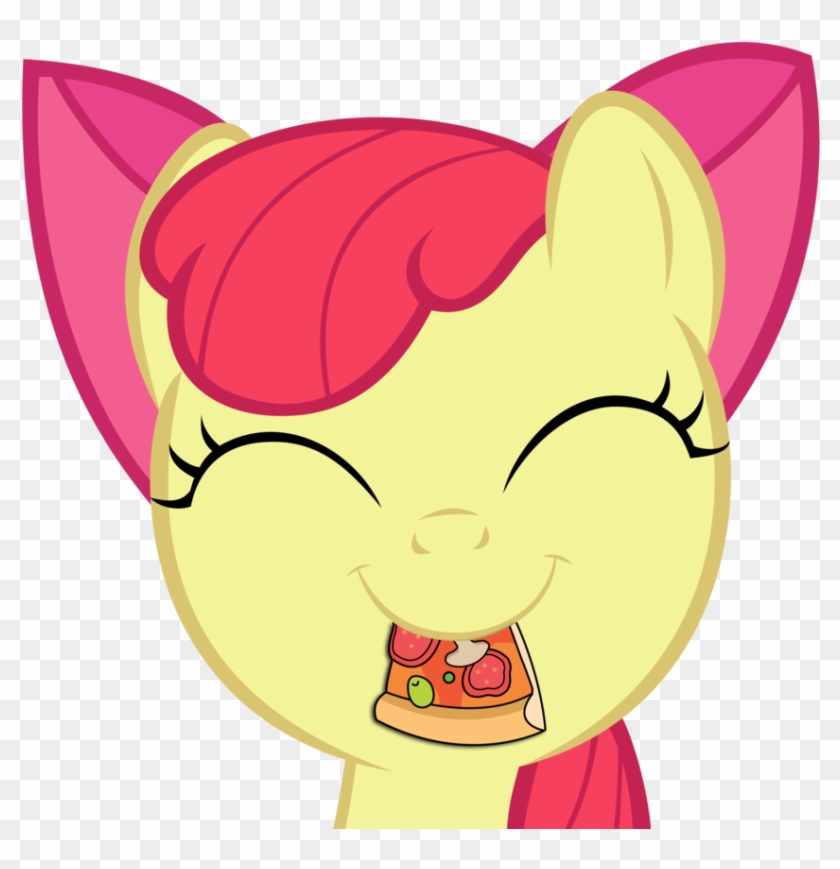 Applebloom Eating A Yummy Pizza By Midnight-star234 - Mlp Apple Bloom Sad #886796
