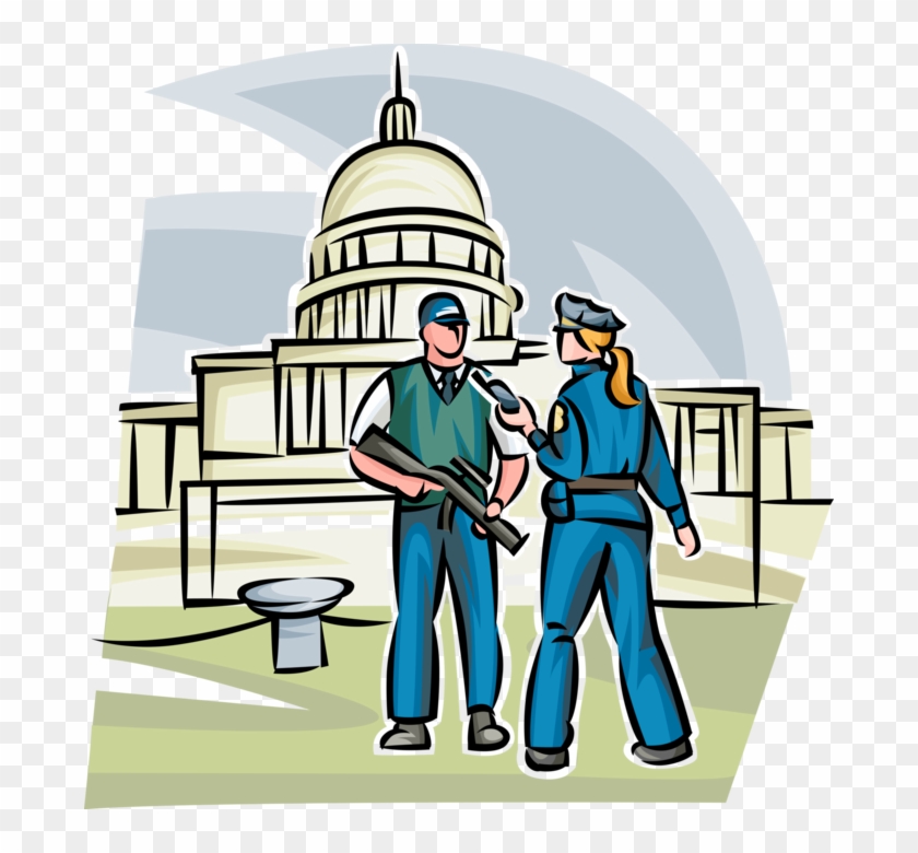 Vector Illustration Of Heavily Armed Homeland Security - Illustration #886876