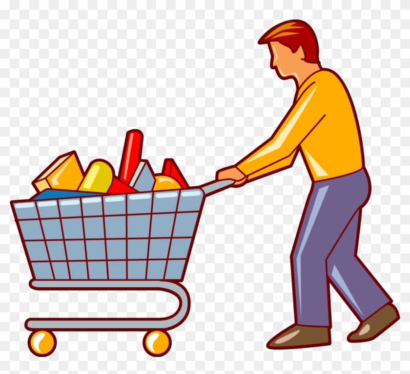 28 Collection Of Push A Cart Clipart High Quality, - Person Pushing Shopping Cart Clipart #887092