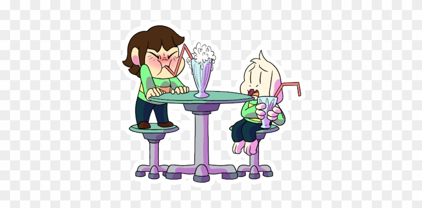 People Sitting In Car Clipart Transparent - Chara And Asriel Gif #887200