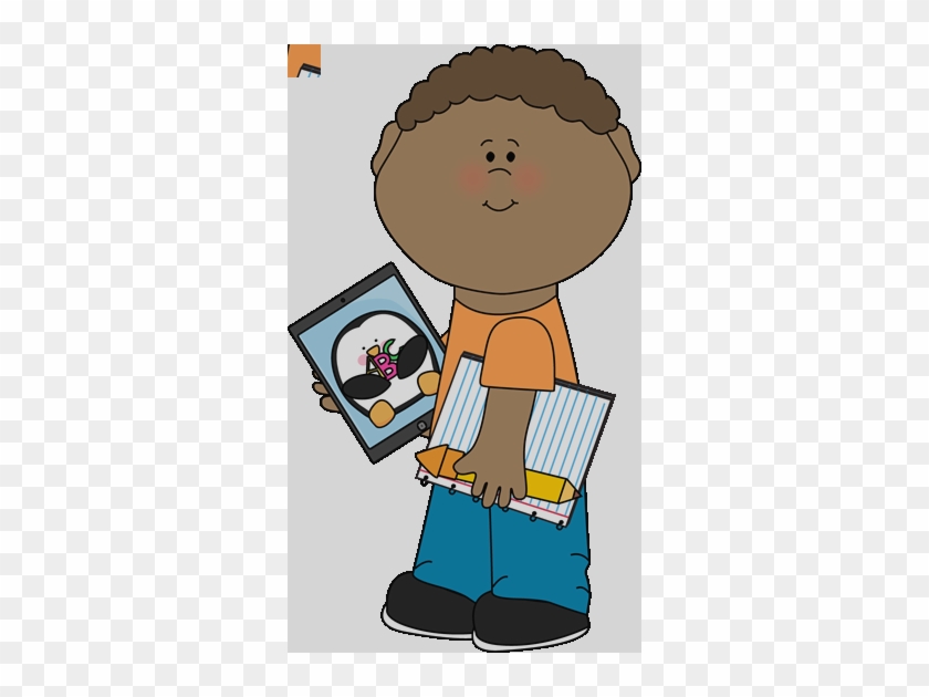 Mobile Devices In Esl On Emaze Work On Ipad Clipart - Boy With Books Clipart #887233