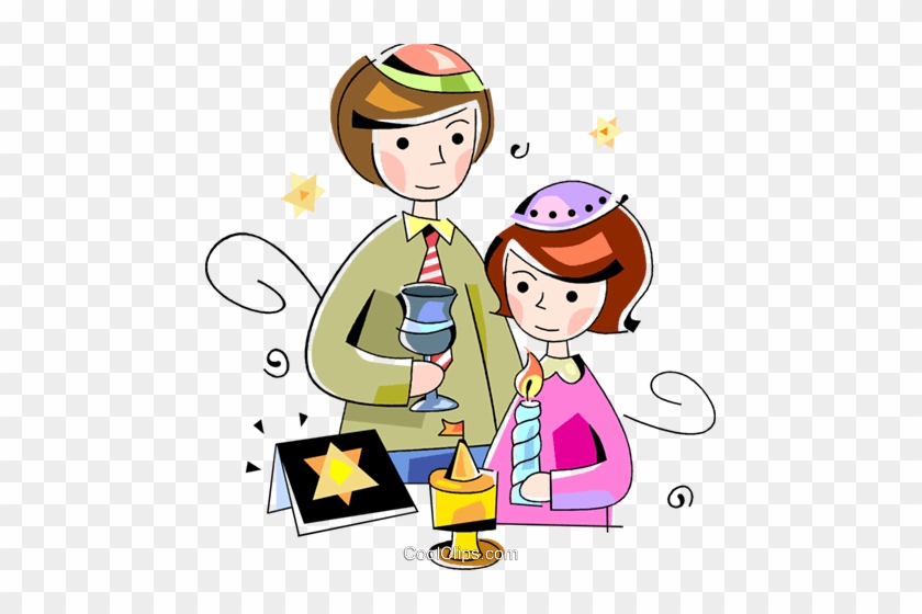 Jewish Children Royalty Free Vector Clip Art Illustration - Royalty ...