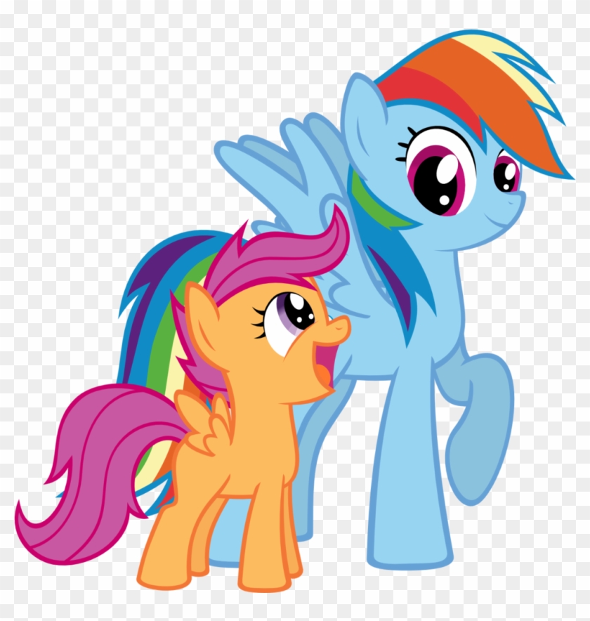 My Little Pony Scootaloo And Rainbow Dash Kiss - Rainbow Dash And Scootaloo #887851